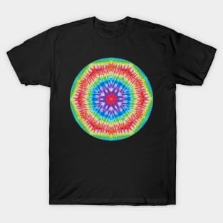 Psychedelic Kaleidoscopic Multi-Color Mandala Number 2 Circle T-Shirt